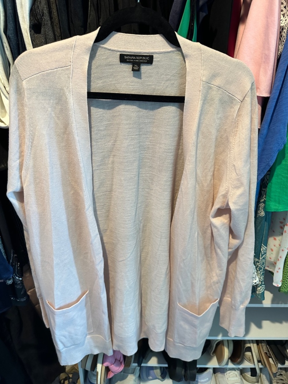 Banana Republic Pale Pink Open-Front Cardigan